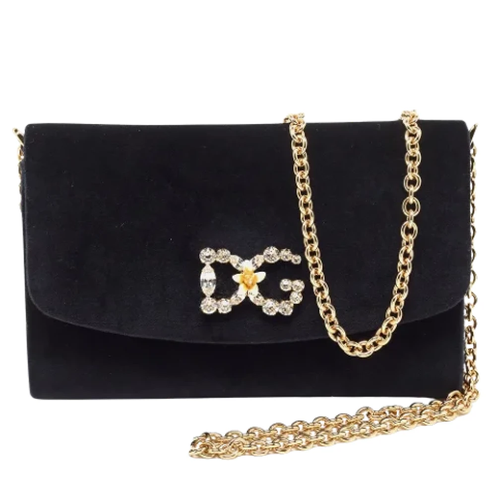 Dolce & Gabbana Pre-owned Satin clutches Black Dames