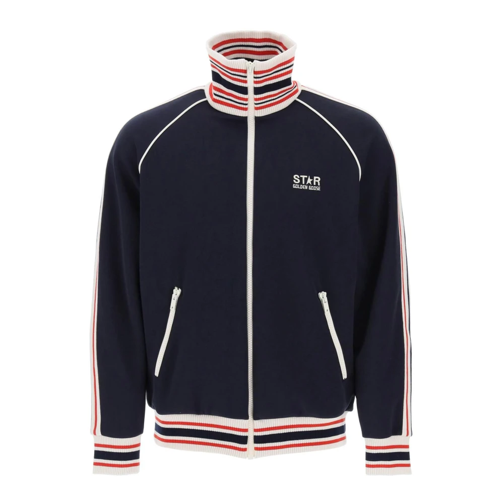 Golden Goose Track Sweatshirt met contrasterende zoomranden Blue Heren