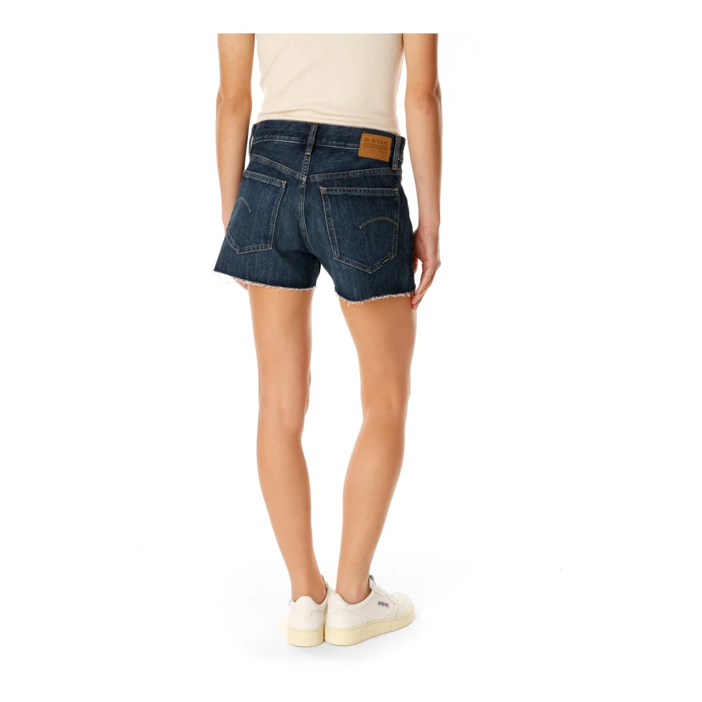 G-Star Denim Shorts Regular Fit Moustache Effect Blue Dames