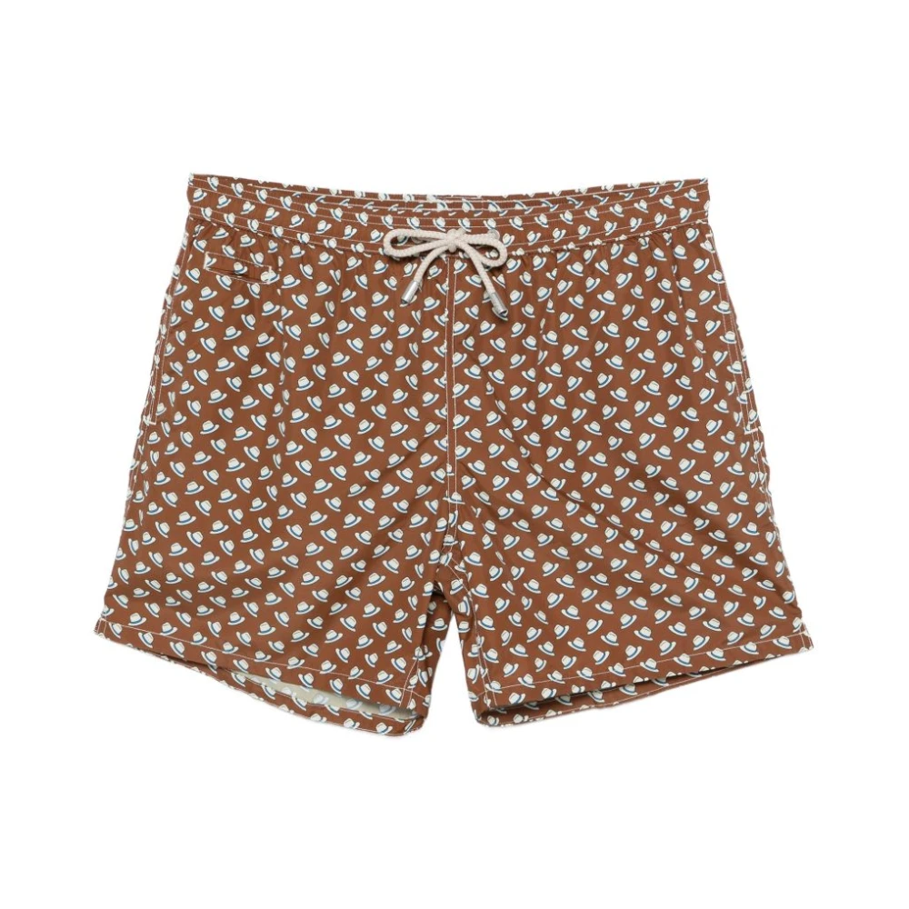 Mc2 Saint Barth Men's Brown Beachwear, L, Lighting Swim Shorts