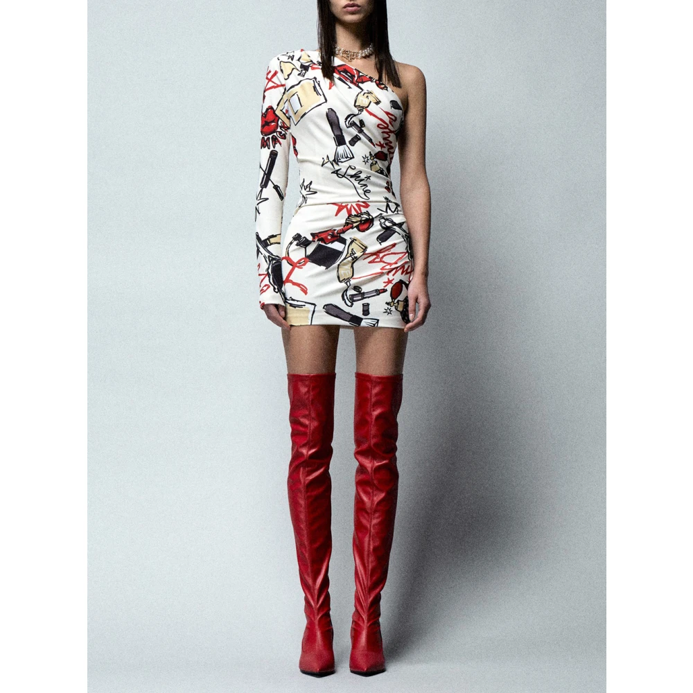 Aniye By Asymmetrische Mini Jurk in Wit Multicolor Dames