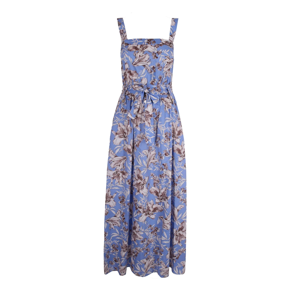 Liu Jo Long Poplin Dress - Female - Maxi Dresses - Blue - L - Dresses