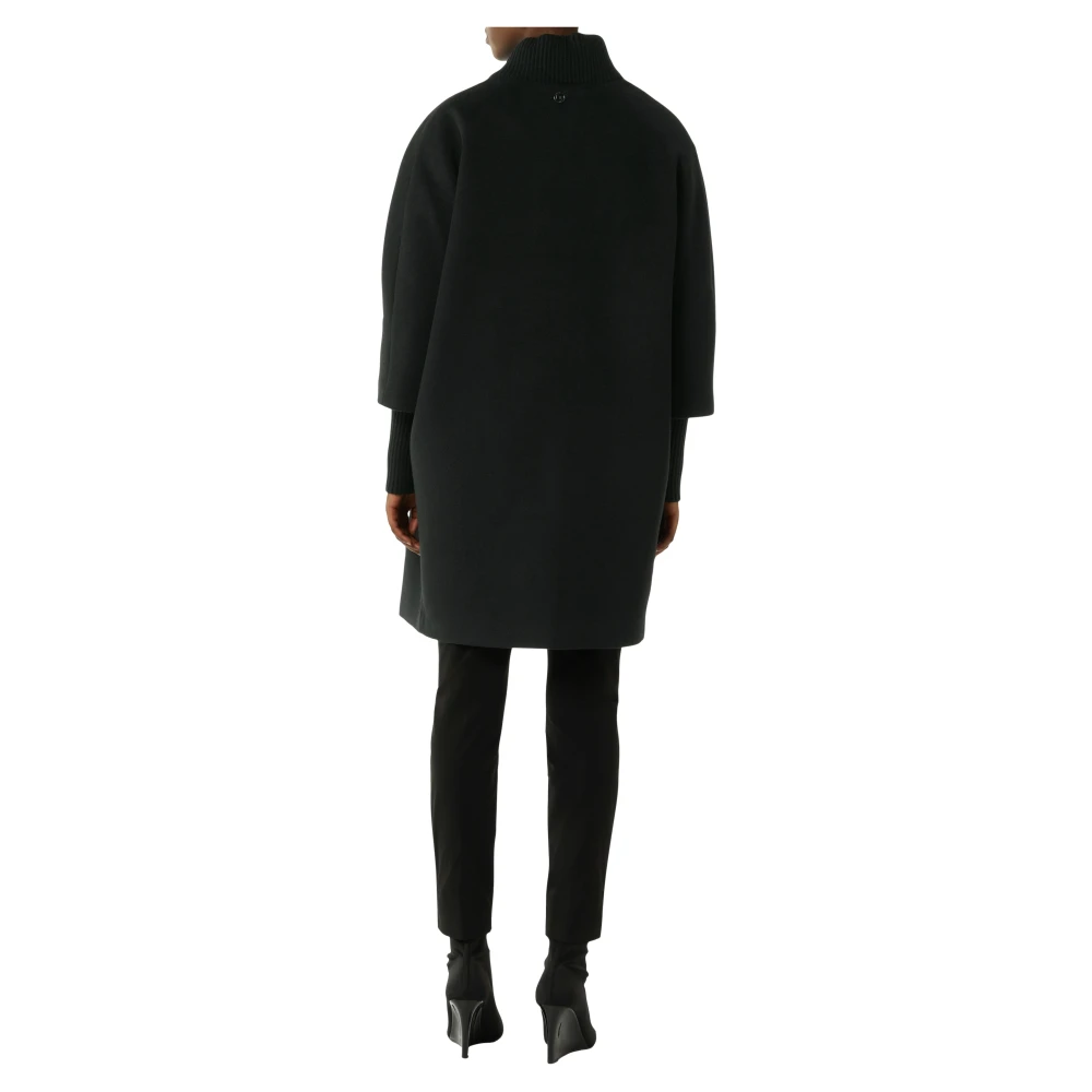 comma Gebreide Kraag Wollen Cape Jas Black Dames