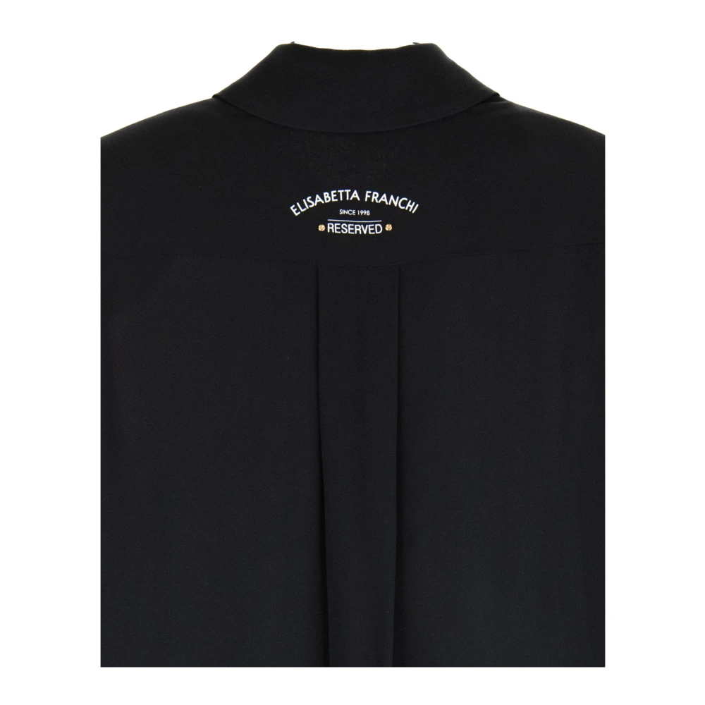 Elisabetta Franchi Blouse met gouden details Black Dames