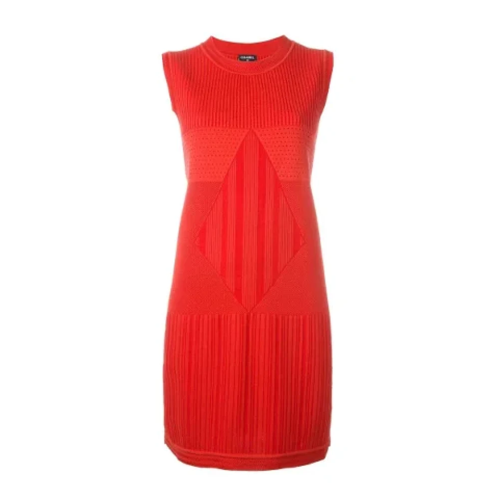 Chanel Vintage Pre-owned Knit dresses Red Dames