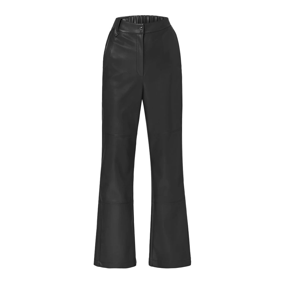 Max Mara Leren broek met Struzzo-detail Black Dames