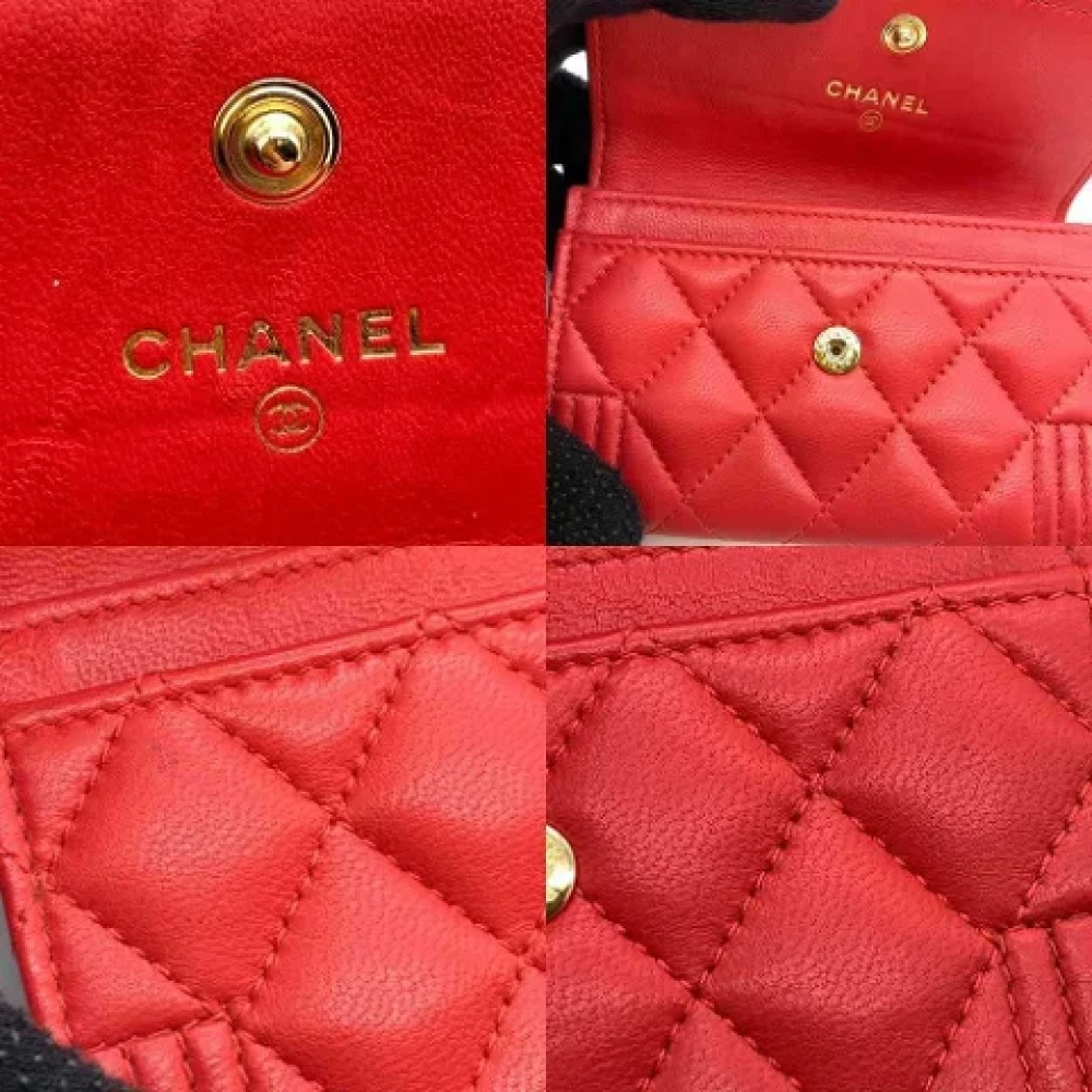 Chanel Vintage Pre-owned Leather home-office Red Dames