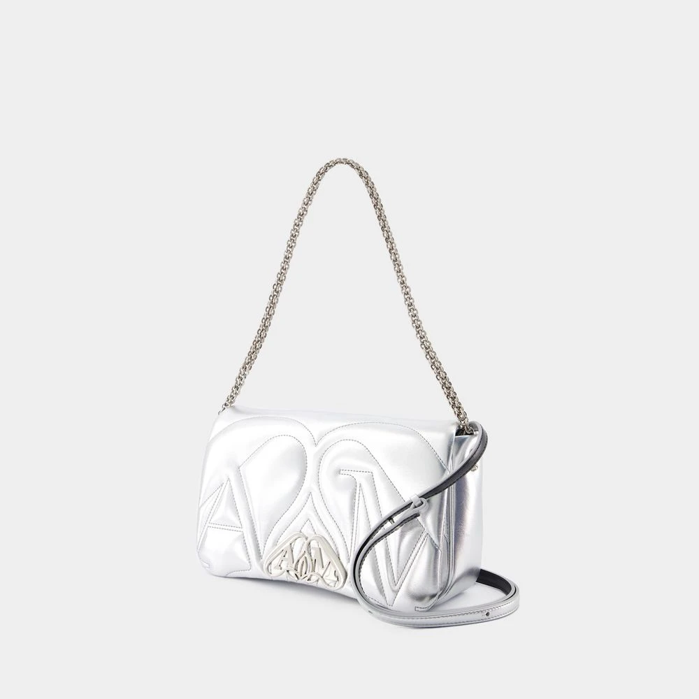 alexander mcqueen Metallic Zilver Crossbody Tas Gray Dames