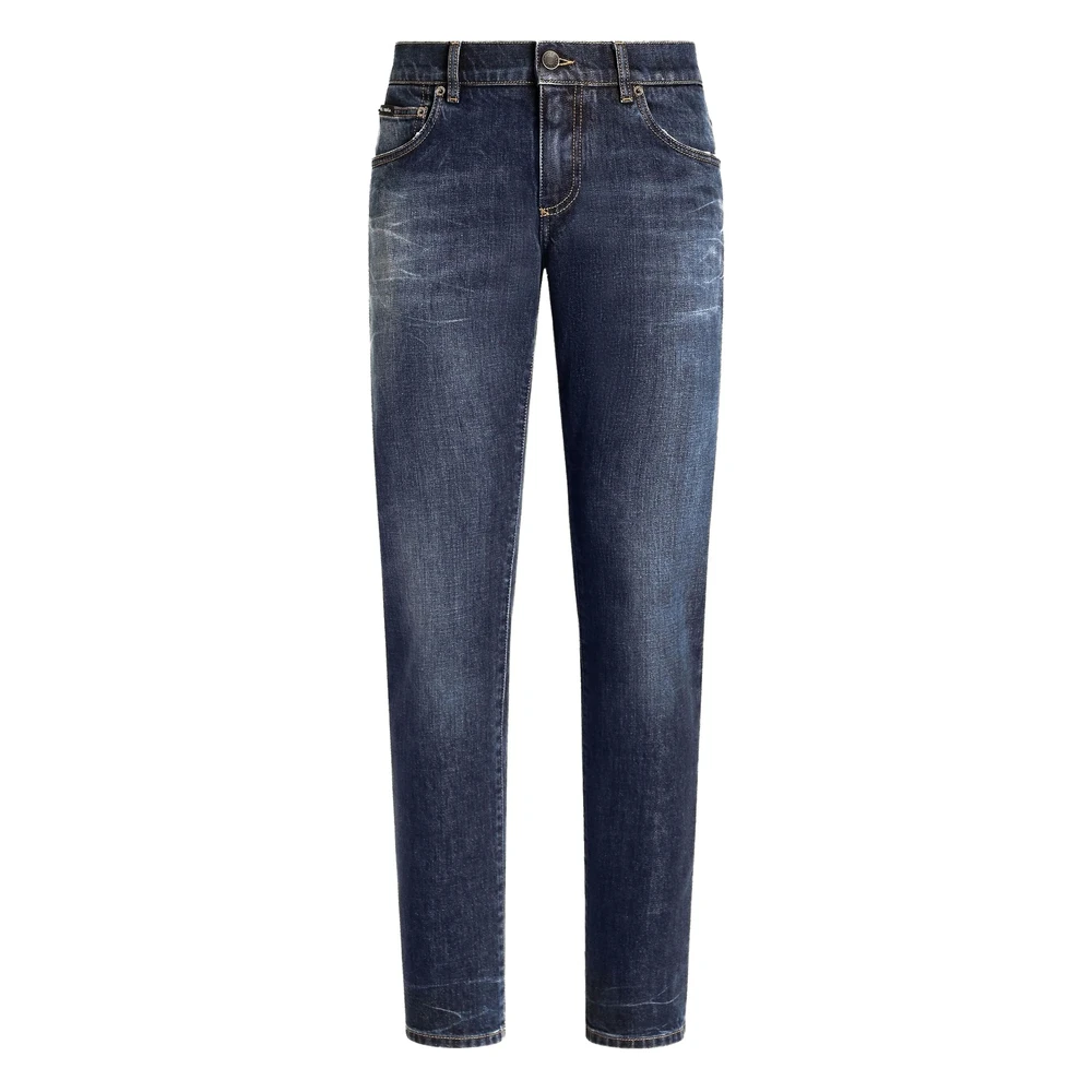 Dolce & Gabbana Men's Blue Slim-Fit Stretch Jeans - Slim Fit Jeans - 5XL - Jeans