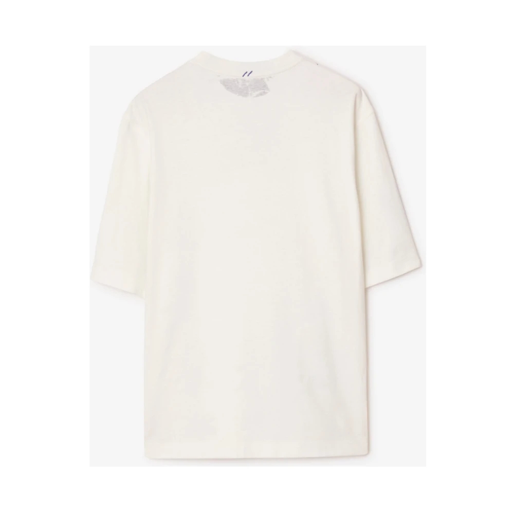 Burberry Blauw en wit EKD T-shirt met bedrukt logo White Heren