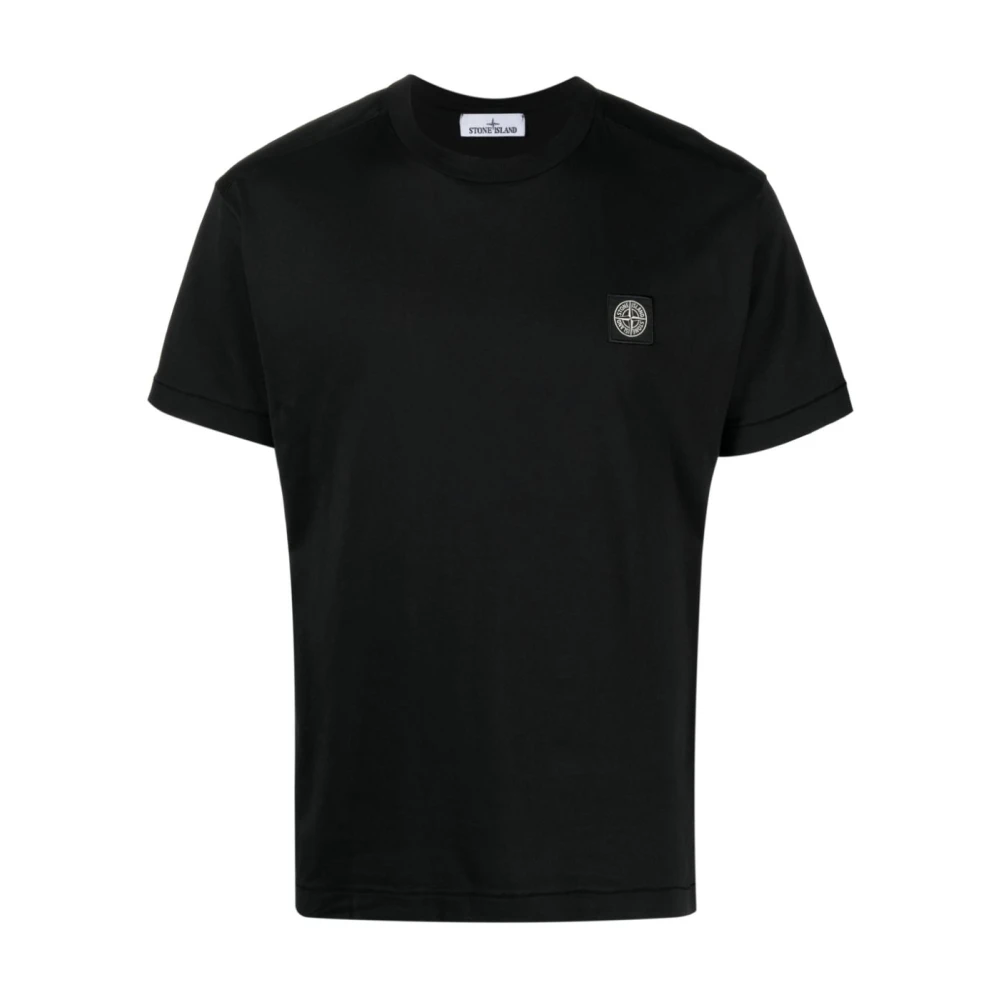 Stone Island Zwart Borstlogo T-shirt Black Heren