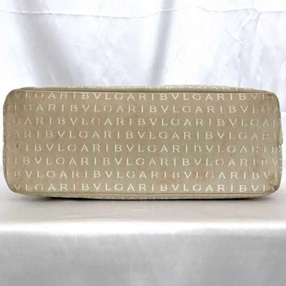 Bvlgari Vintage Pre-owned Canvas handbags Beige Dames