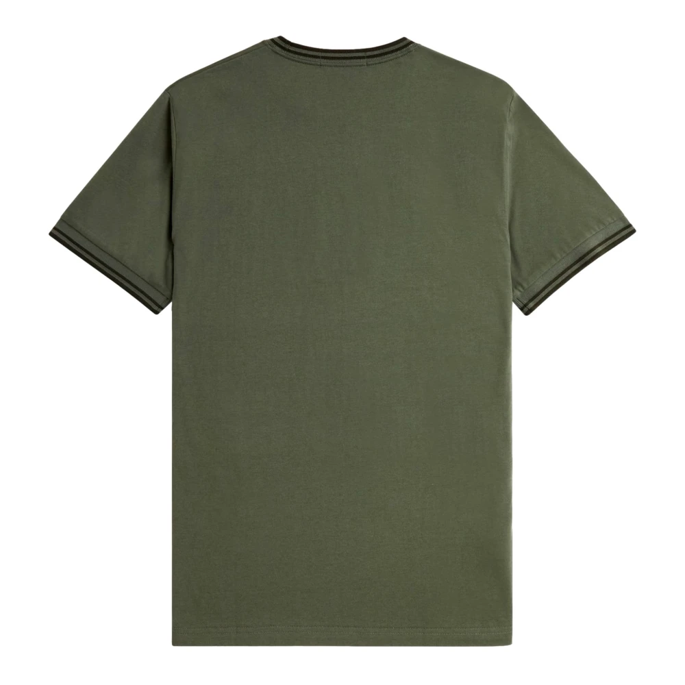 Fred Perry Groene Contrasterende Hals Tee Green Heren