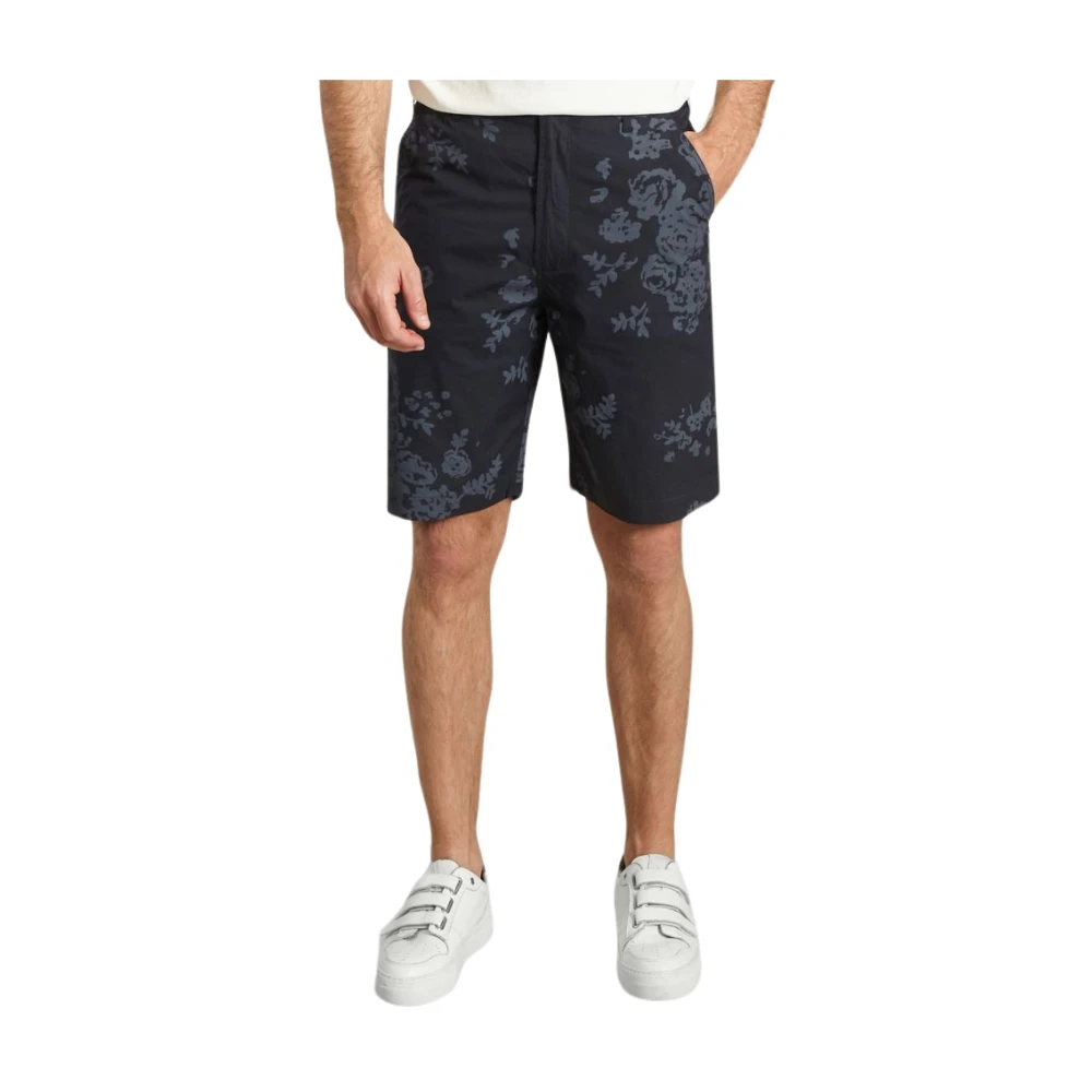 Universal Works Navy Blue Bloemenprint Shorts Blue Heren
