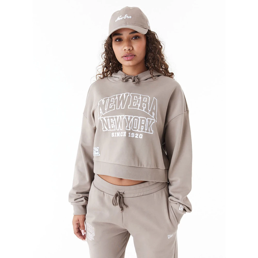 New era Pastel Brown Crop Arch Sweatshirt Gray Dames