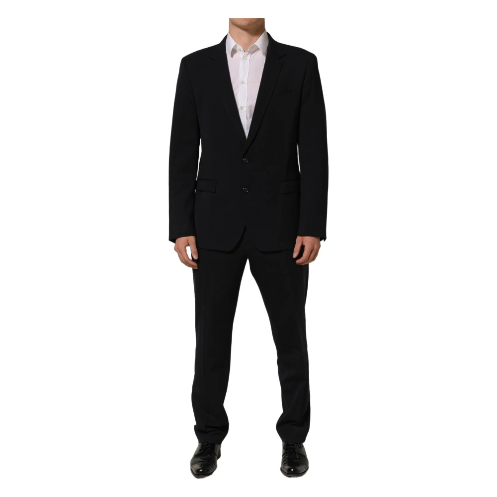 Dolce & Gabbana Black Single Breasted Suits, Male, Xl, Slim Fit Formal 2 Piece Suit