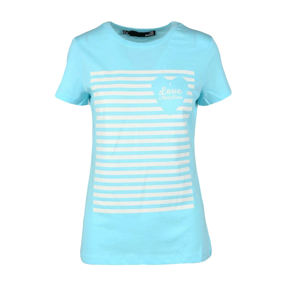 Love Moschino Lichtblauw T-shirt voor vrouwen Blue Dames