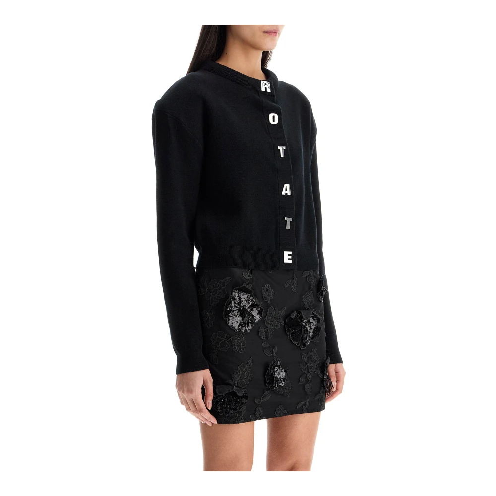 Rotate Birger Christensen Zwarte Katoenen Cropped Vest voor Vrouwen Black Dames