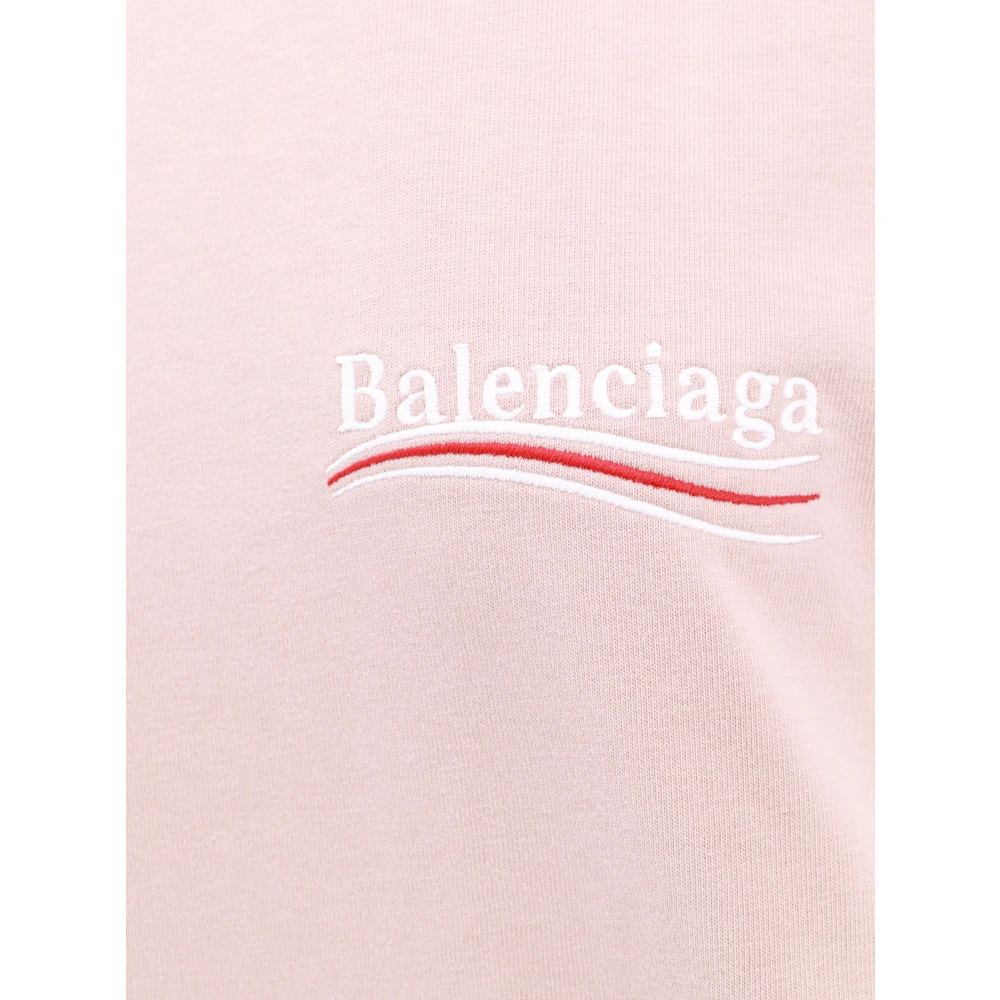 Balenciaga Roze Crew-neck T-Shirt Pink Dames