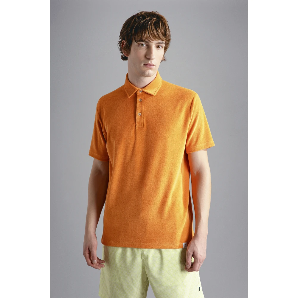 PAUL & SHARK Polo Shirts Orange Heren