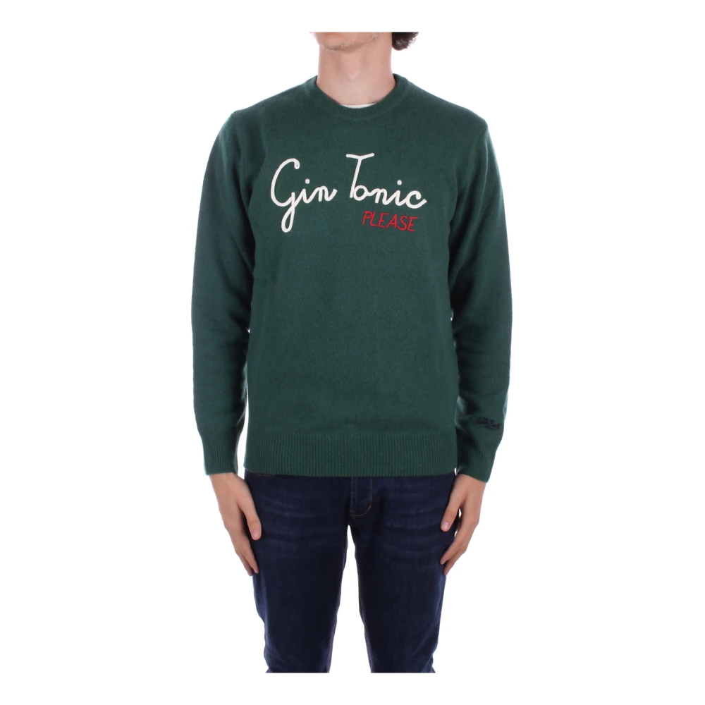 Saint Barth Groene Logo Trui Kasjmier Mix Green Heren