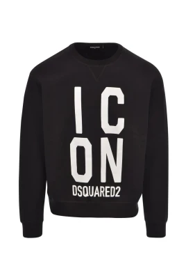 Tryckt sweatshirt med rund hals och långa ärmar