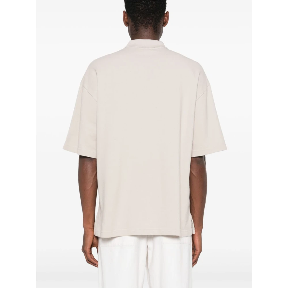 Maison Kitsuné Beige Vos Motief Knoop T-shirt Beige Heren