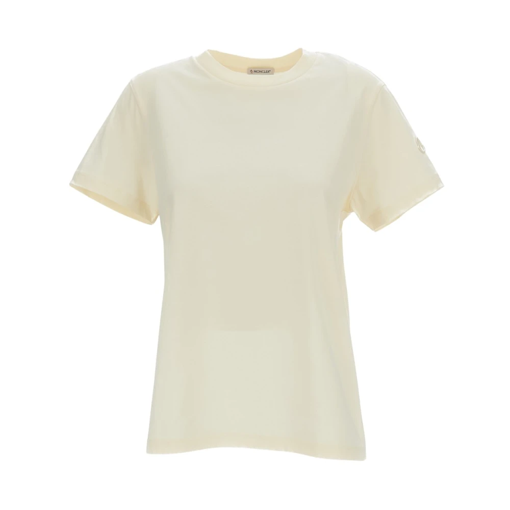 Moncler Women's Beige Crewneck Short-Sleeve T-Shirt - T-Shirts - S - Tops