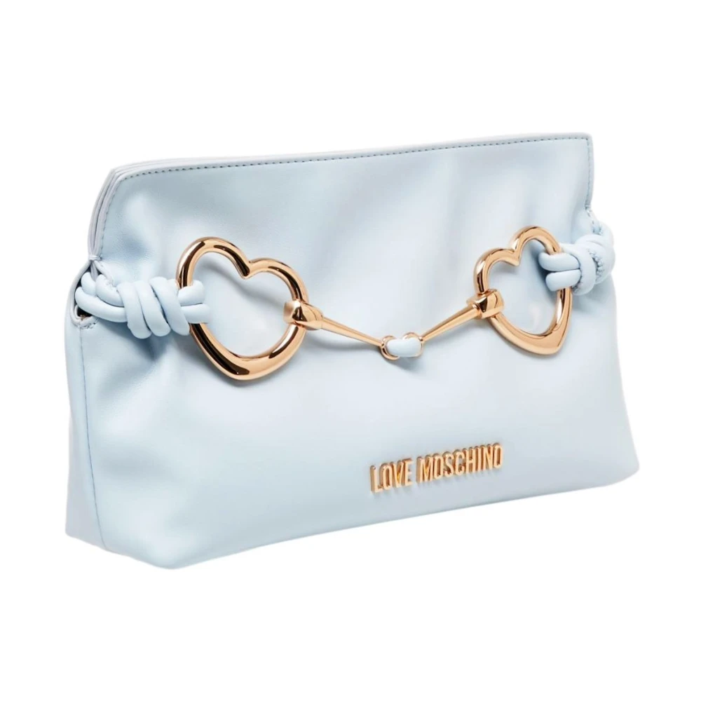 Love Moschino Blauwe Clutch met Logodetail Blue Dames