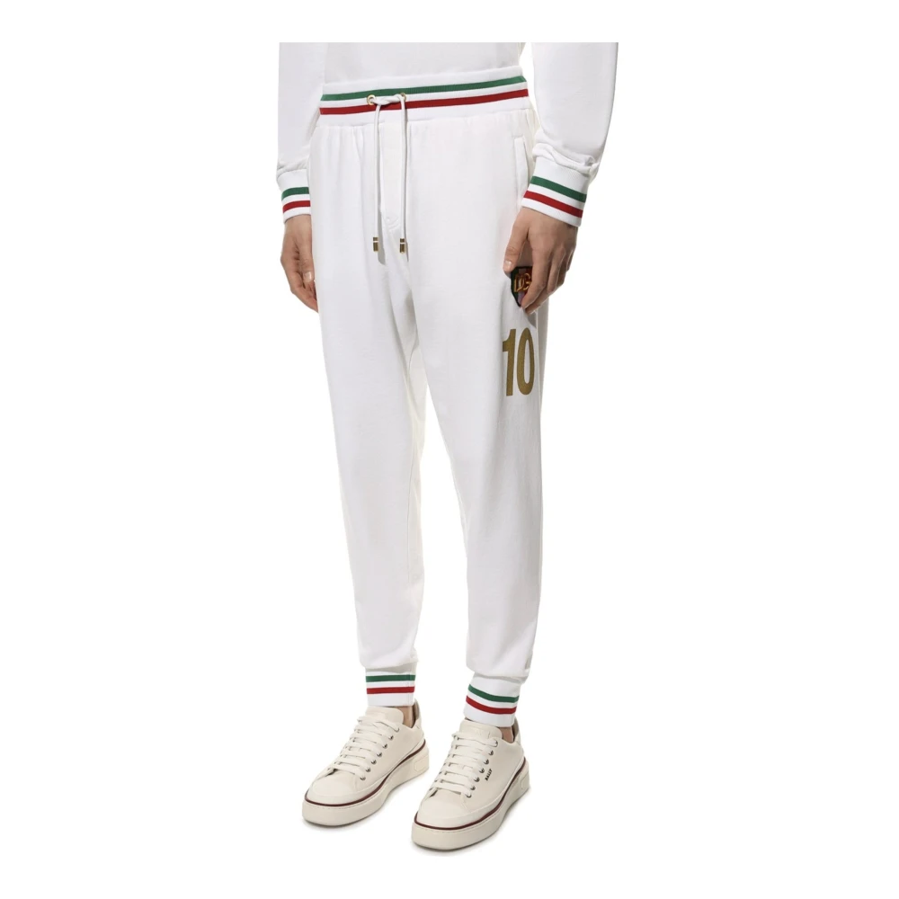 Dolce & Gabbana Logo Sweatpants met Klein Logodetail White Heren