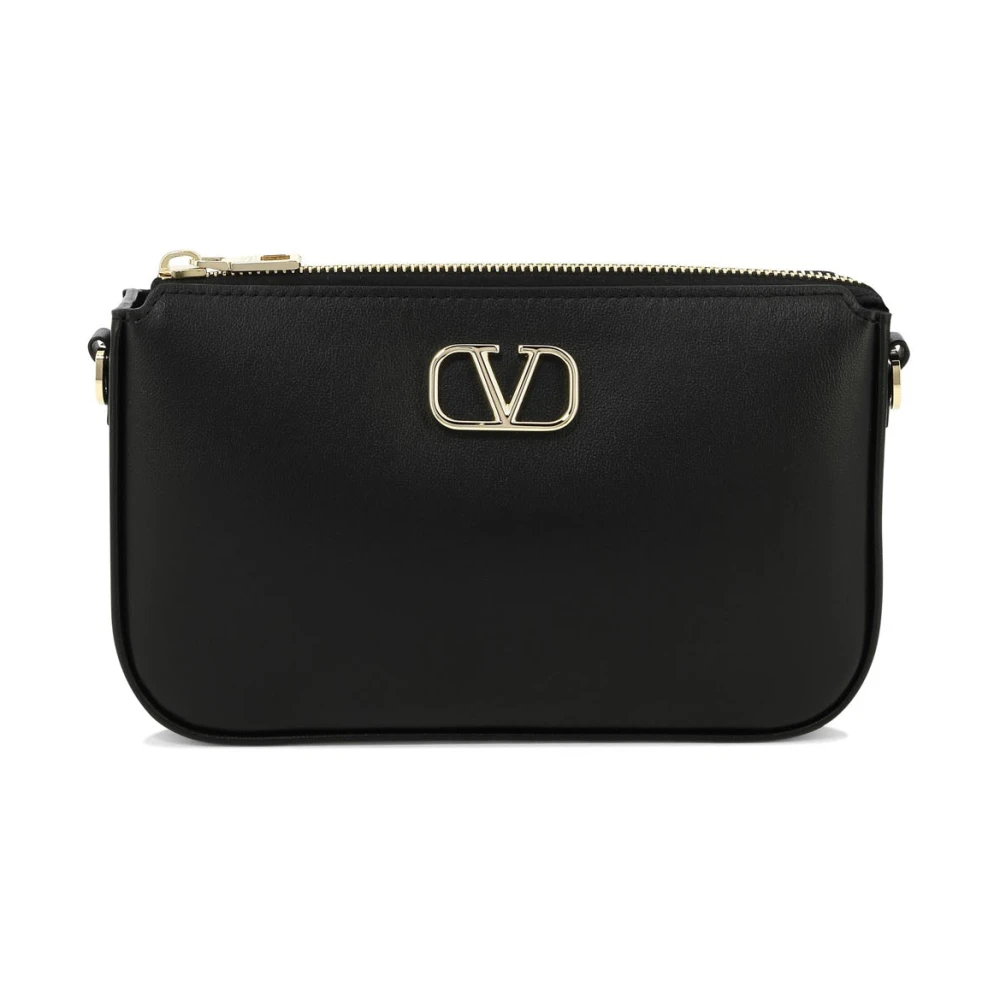 Valentino Garavani V Logo Signature Läder Axelväska Black, Dam