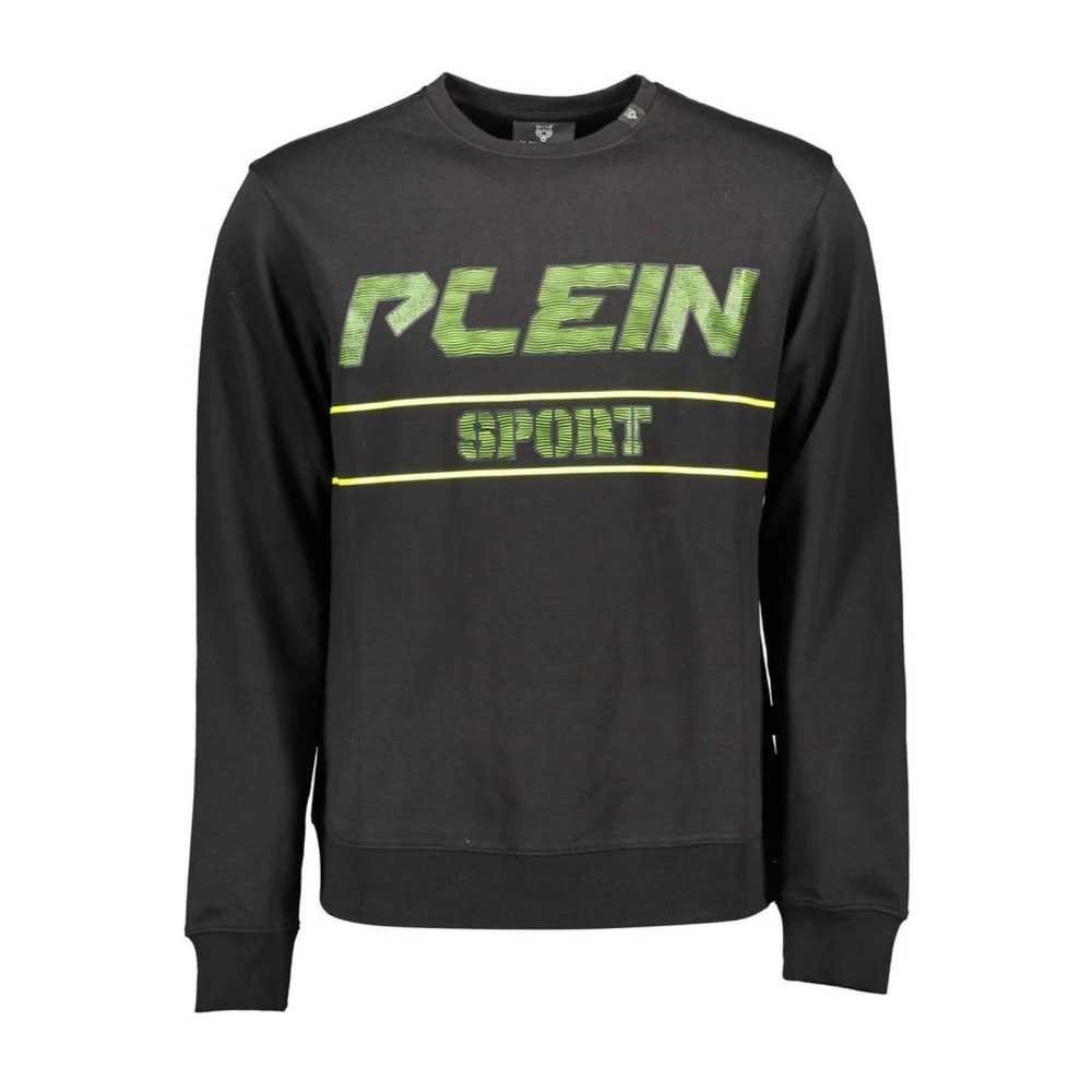 Plein Sport Kontrast Logo Tröja Herr Sweatshirt Black, Herr