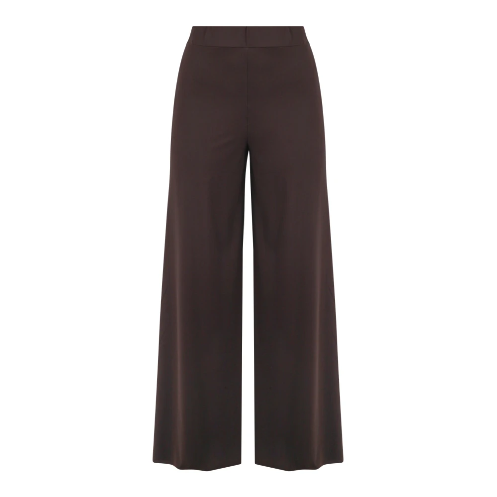 Maliparmi Wijde Pijp Jersey Broek Brown Dames