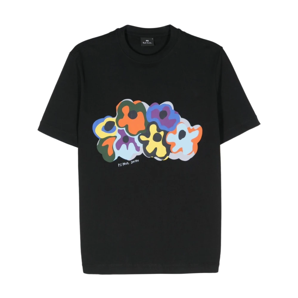 Paul Smith Bloemenprint Crew Neck T-shirt Black Heren
