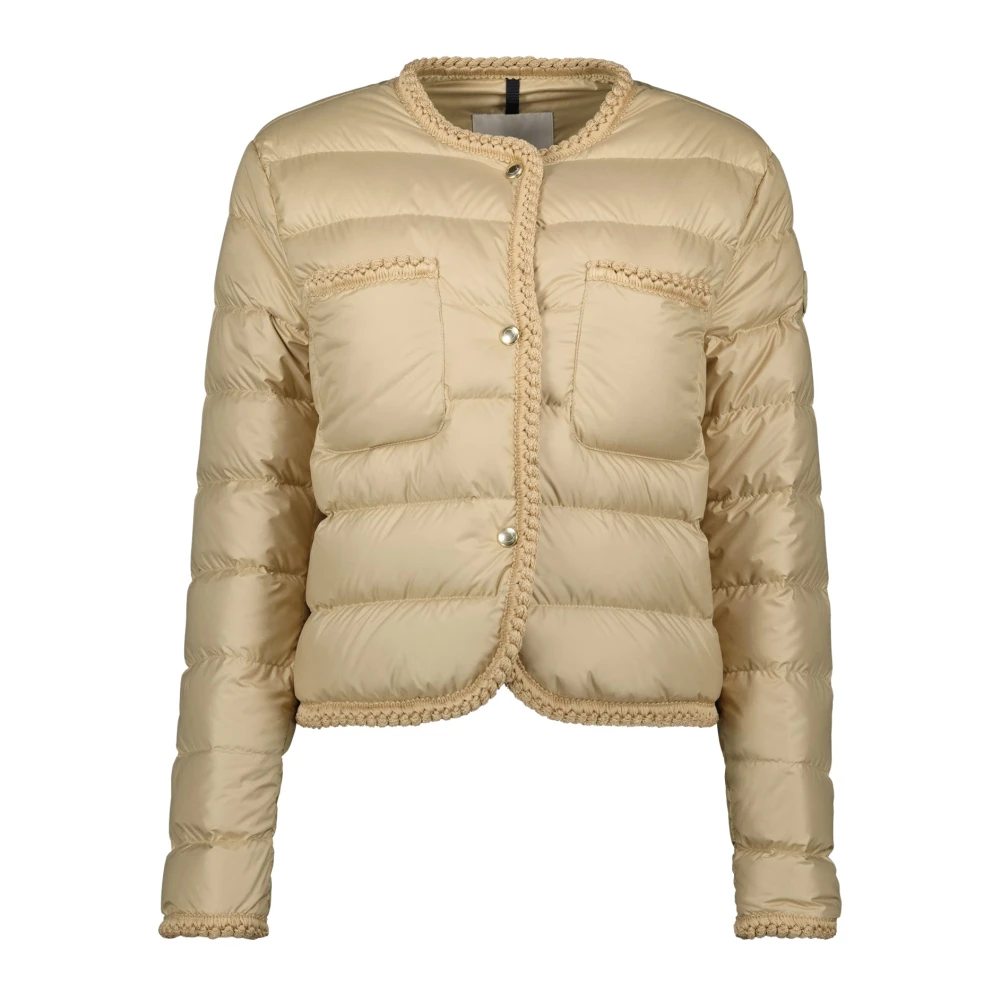 Moncler Beige Gevlochten Gencay Jas Beige Dames