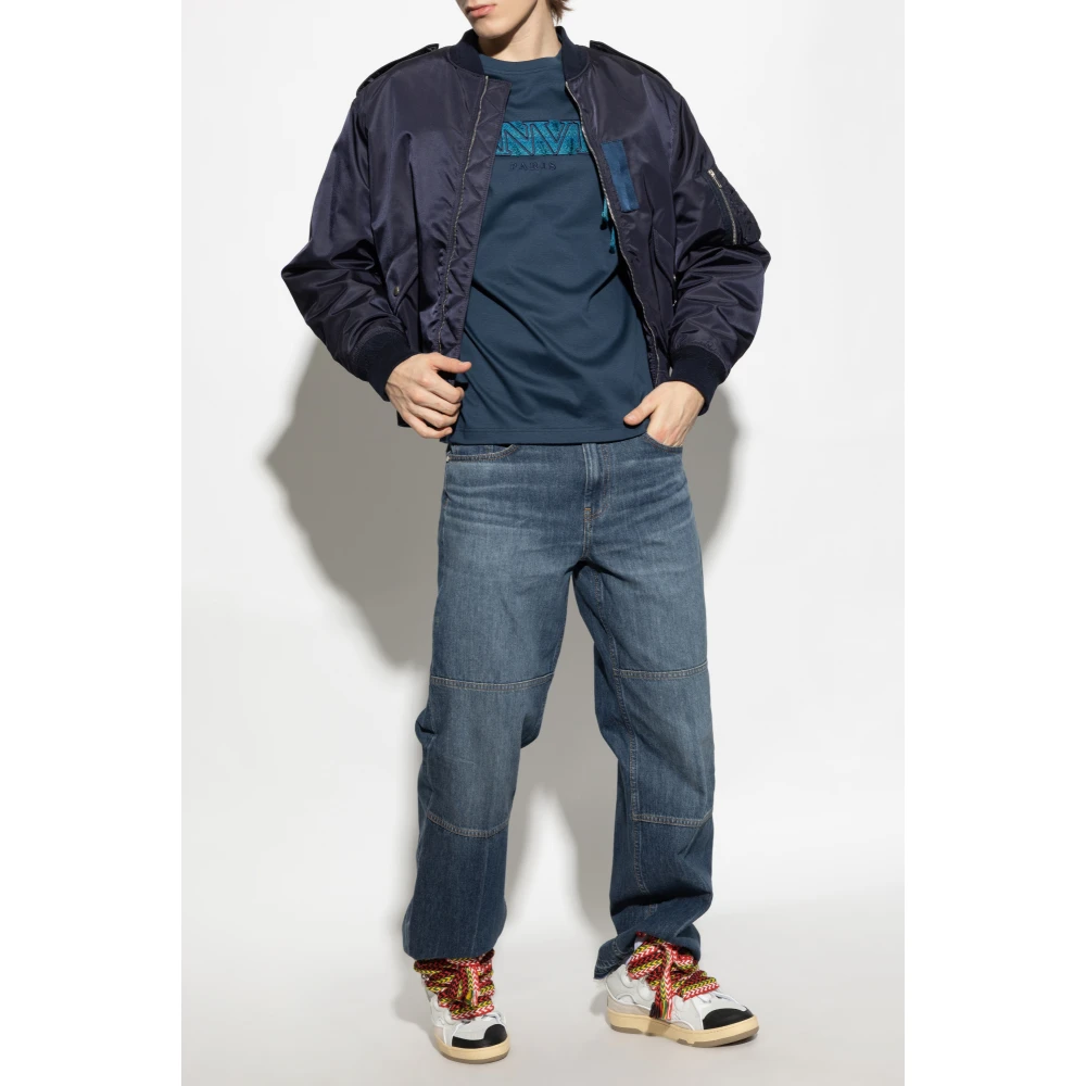 Lanvin Logo T-shirt Blue Heren
