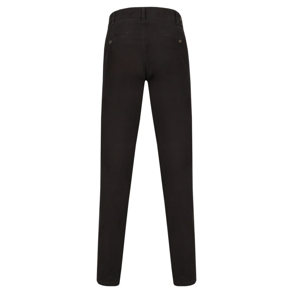 club of comfort Comfortabele platte voorkant broek met elastische tailleband en overhemd stopper Black Heren