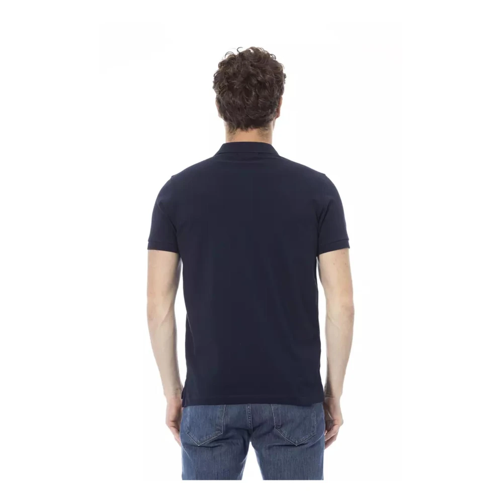 Baldinini Blauw poloshirt met borduursel aan de voorkant Blue Heren