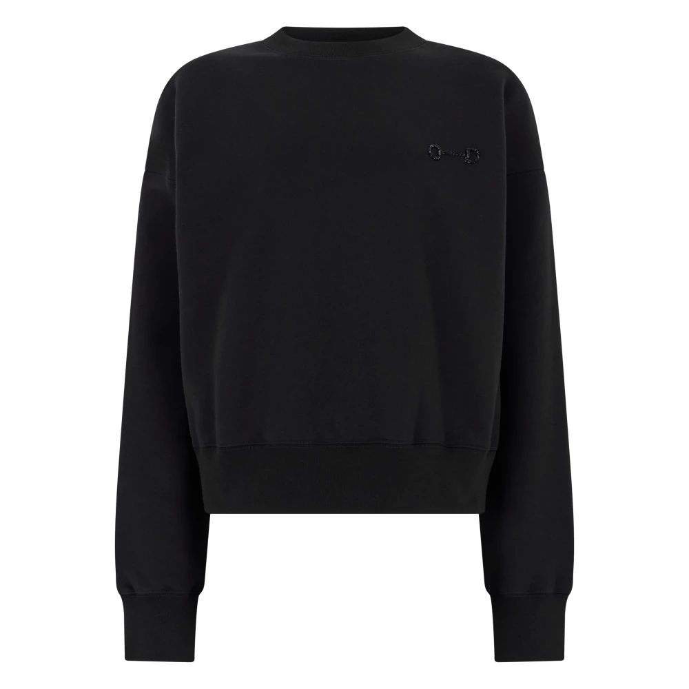 Gucci Black Cotton Jersey Sweatshirt With Embroidery - Female - Sweatshirts - S - Sweatshirts & Hoodies