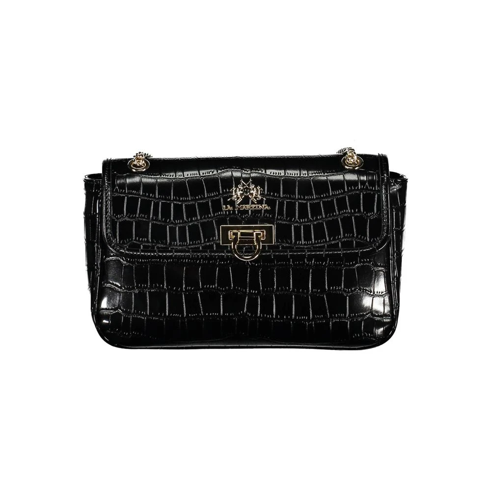 La Martina Women's Black Shoulder Bags, One Size, Polyethylene Handbag