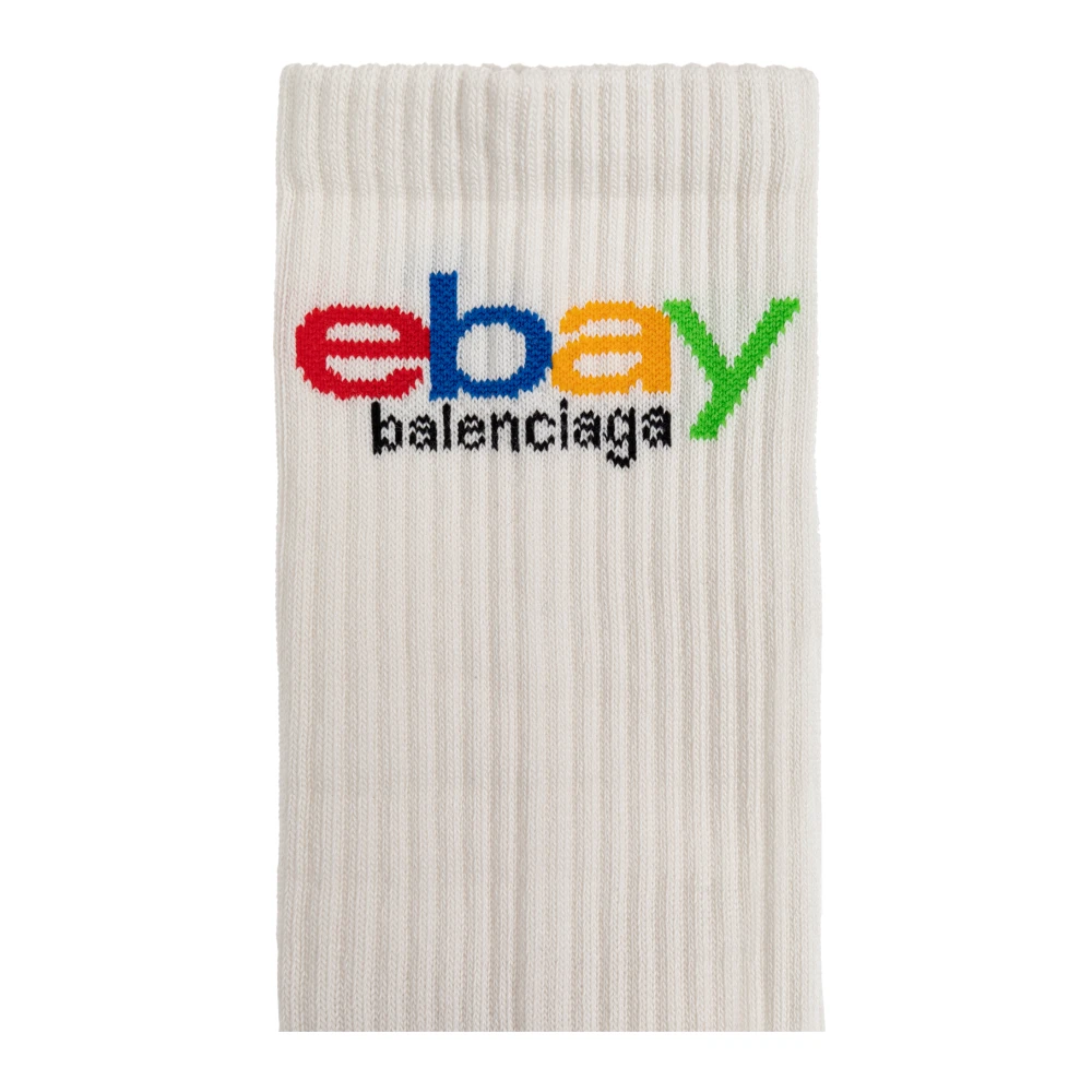 Balenciaga Sokken met logo White Heren