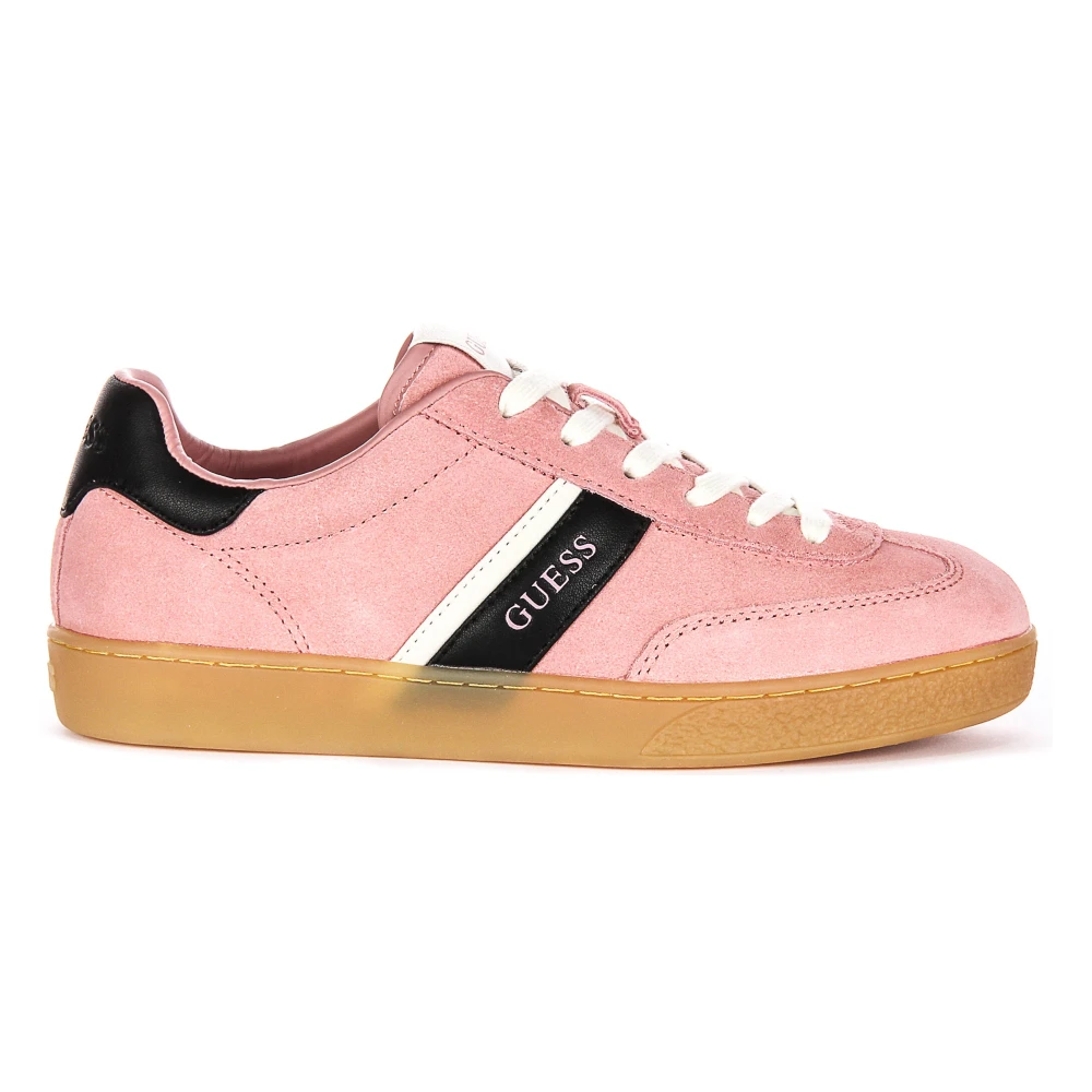 Guess Women's Pink Sneakers, 6 Uk, Retro Trainers Suede Trainers