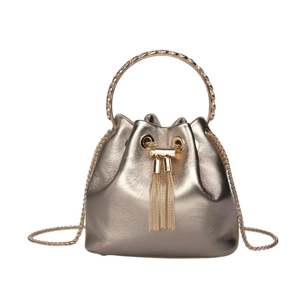 Alma En Pena Women's Yellow Rhinestone Handle Handbag - Bucket Bags - One Size - Bags