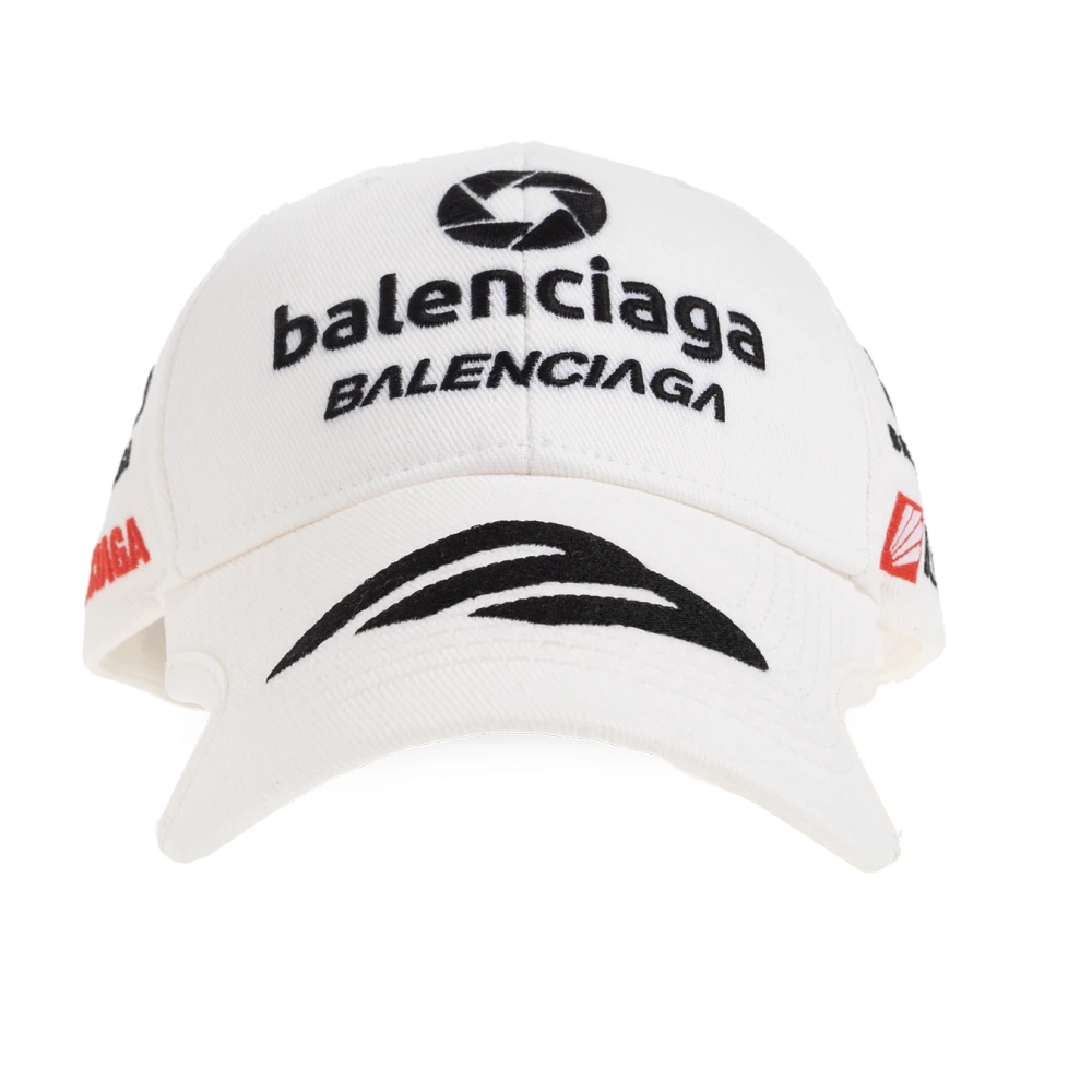 Balenciaga Baseballpet met logo White Heren