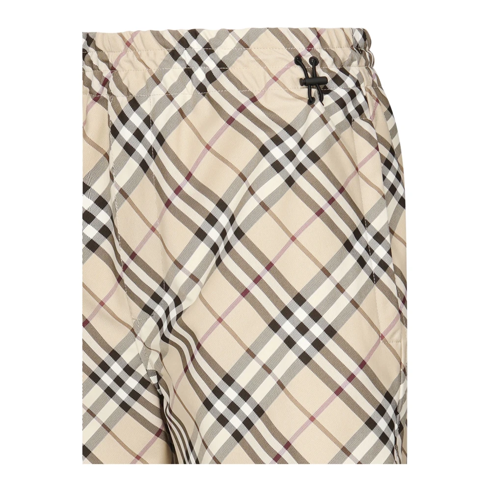 Burberry Beige Shorts met Equestrian Knight Patroon Beige Heren