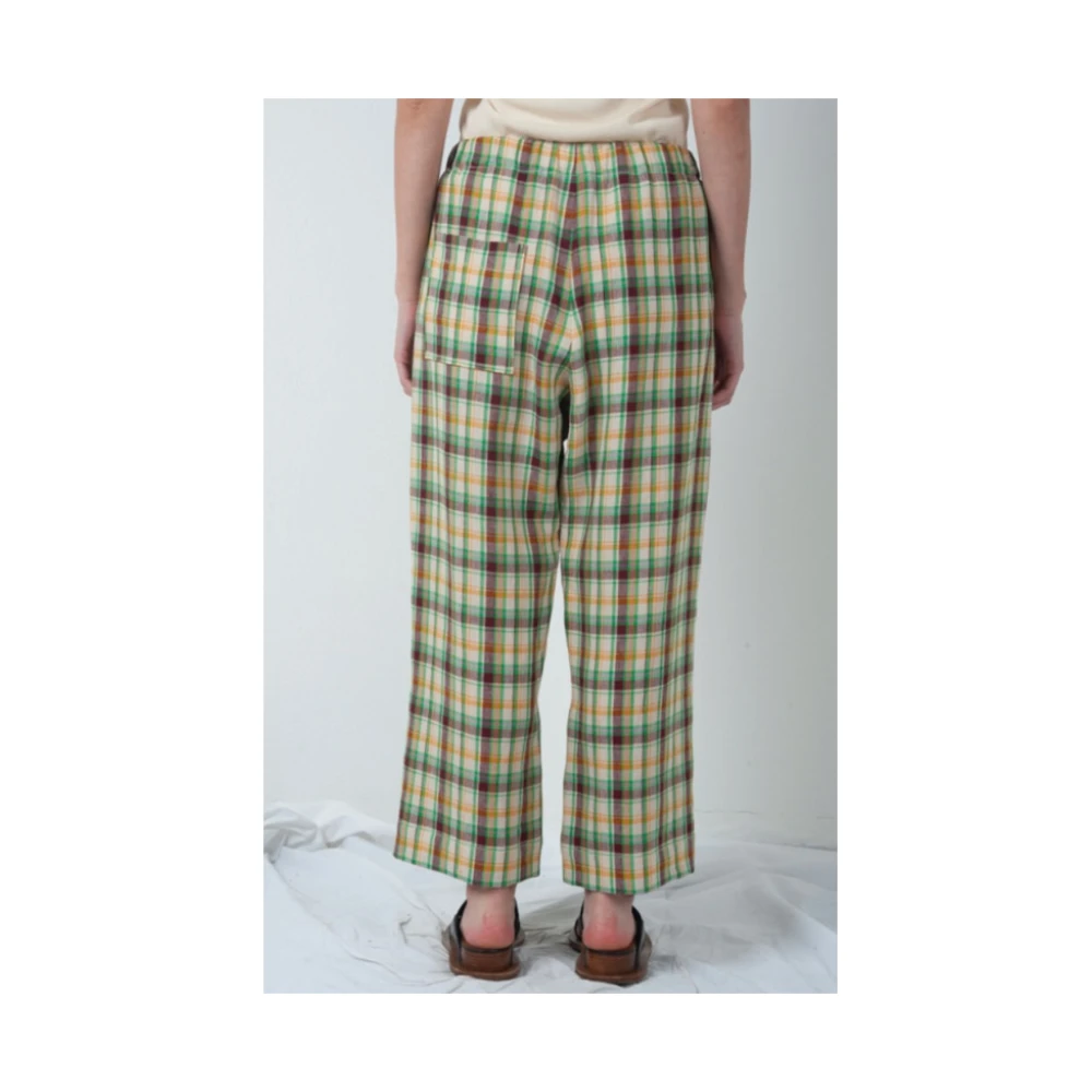 Phisique du Role Geruite Linnen Wijde Pijp Broek Multicolor Dames