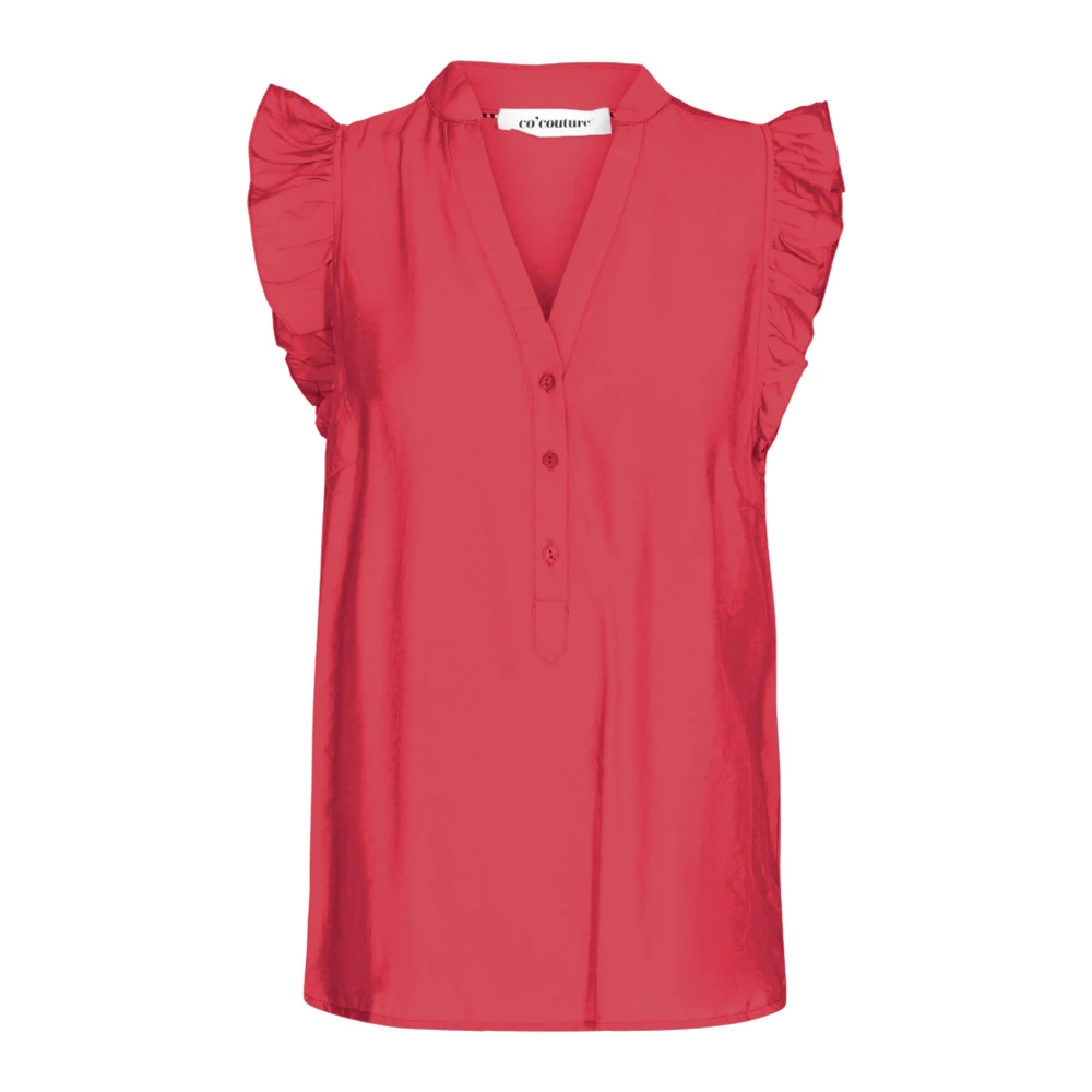 Co'Couture Ruches Top in Roze met V-hals Pink Dames