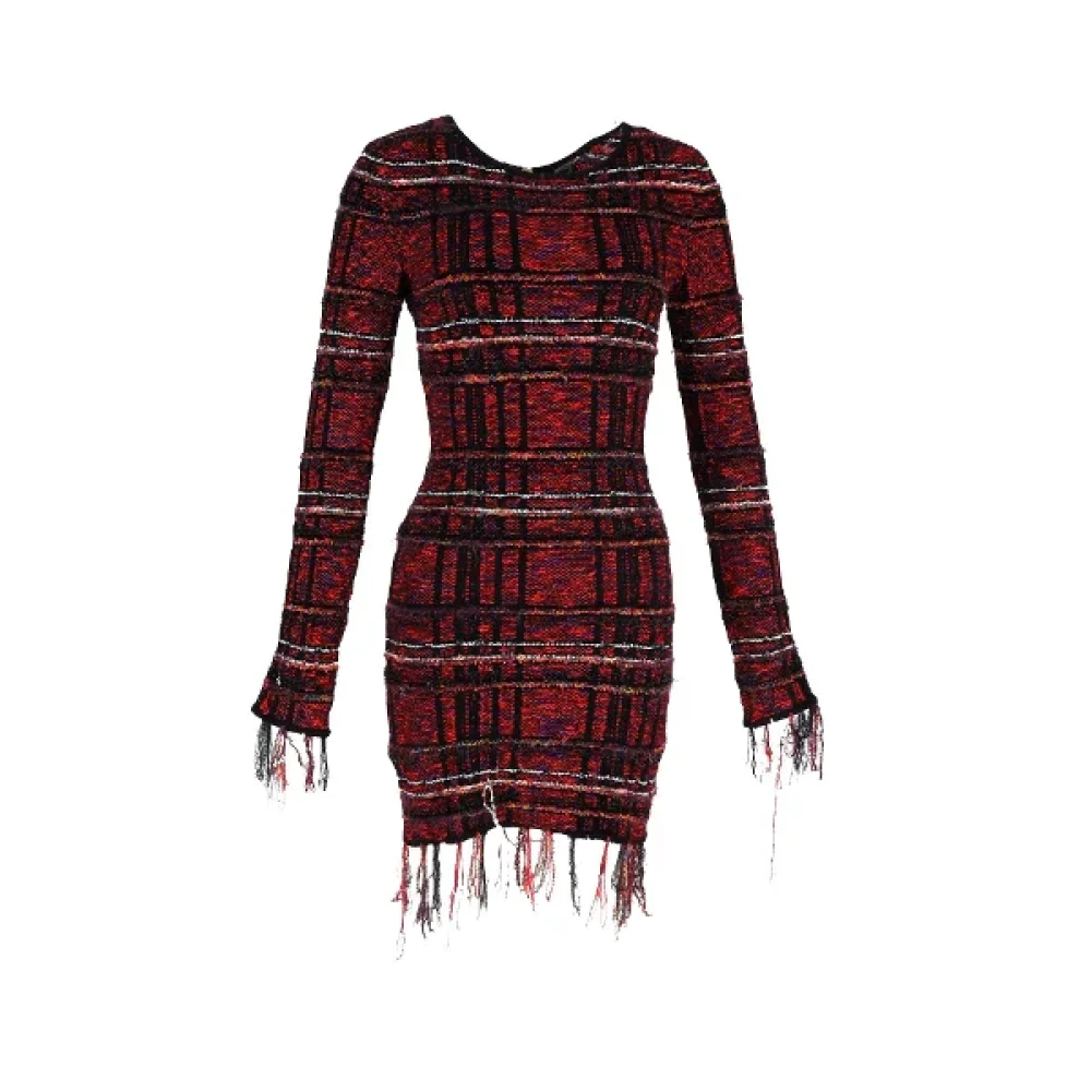 Balmain Pre-owned Fabric dresses Red Dames