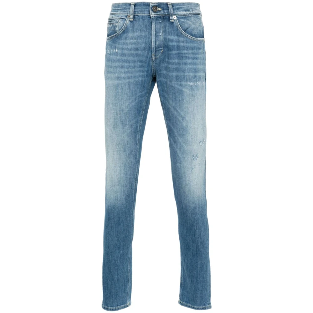 Dondup Italiaanse Jeans met Riemlussen en Opgestikte Manchetten Blue Heren