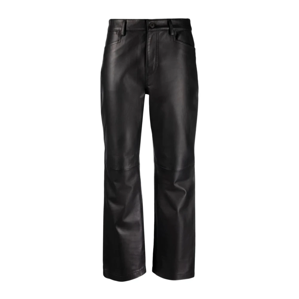 Proenza Schouler Zwarte Leren Casual Broek Black Dames